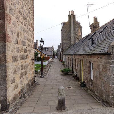 A row of old houses.