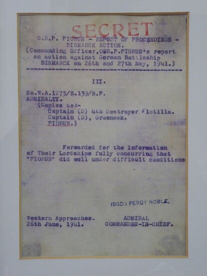 a very understated memo commending piorun for her actions that day