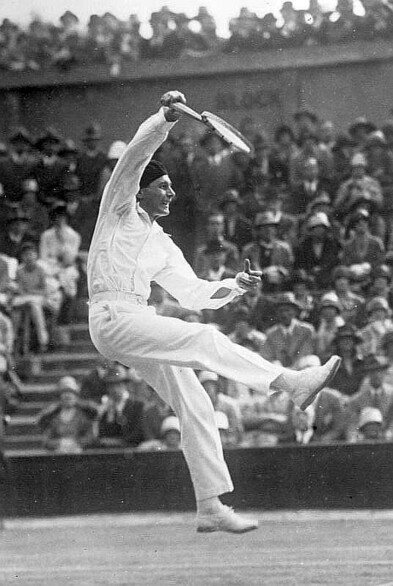 Jean Borotra playing tennis