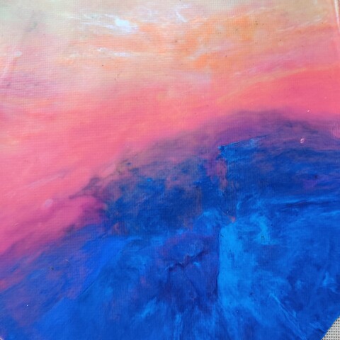 Coloured HDPE plastics melted together