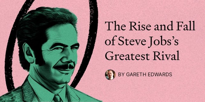 Header graphic showing pencil drawing of Adam, a man in a suit with a sly smile and a moustache, and the words: The Rise and fall of Steve Jobs's Greatest Rival