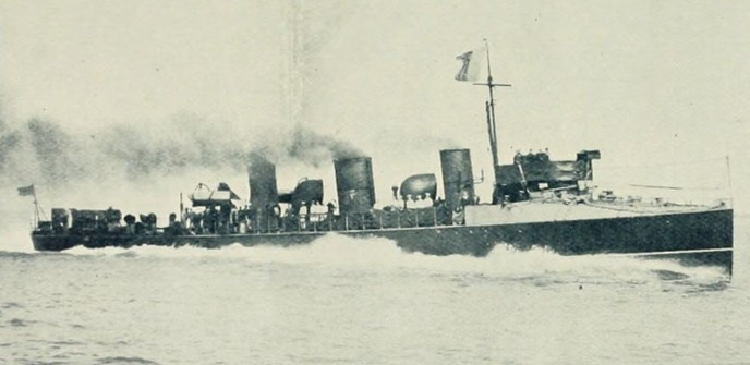 Somewhat more heavily built, but just as nippy, turbine destroyer HMS Viper. Ironically it was lost whilst ambling around at just ten knots in thick fog and even thicker geology.