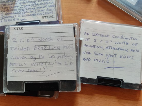 a couple of minidisc covers. one claims to be chilled Brazilian music, the other haunting atmospheric music