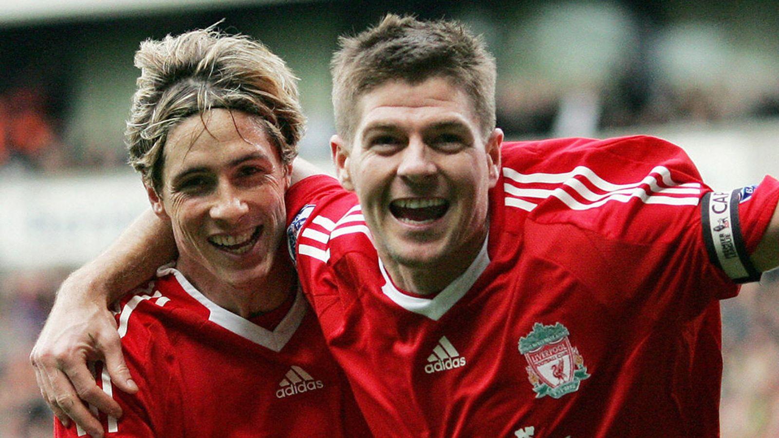 Fernando Torres and Steven Gerrard of Liverpool FC from 2014-ish