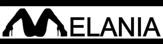 Logo for the Melania movie, except the "M" is replaced by a silhouette of a woman with her legs spread wearing stiletto heels.